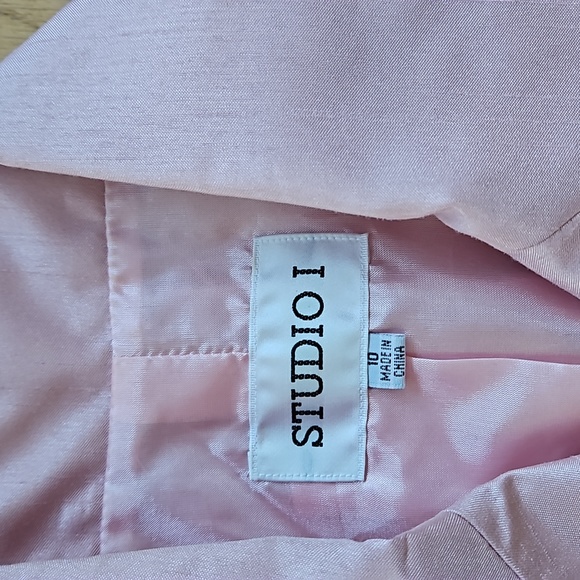 Studio I Pink Beaded Jacket Skirt set 10 - Picture 6 of 14